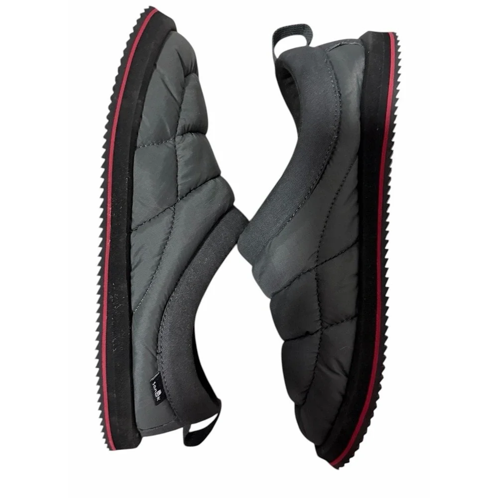 Sanuk Puff N Chill Mock Thermal‎ Puffy Slippers Gunmetal Mens Size 9
